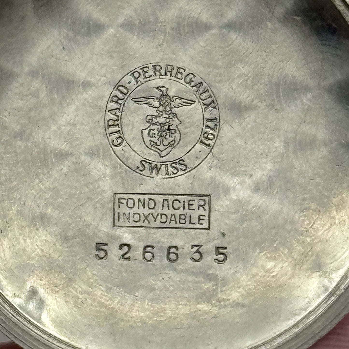 30.3mm Girard Perregaux 526635 Stainless Steel Wristwatch Case Back Spares Parts