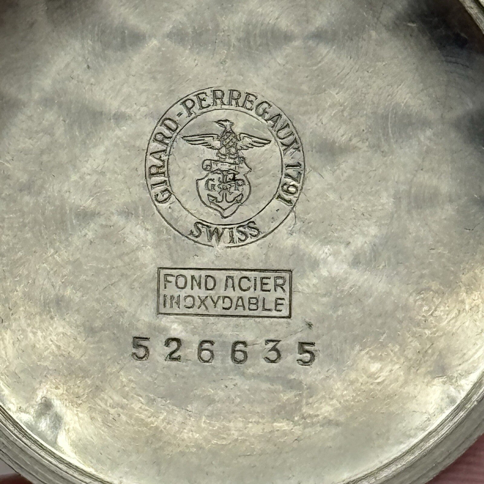 30.3mm Girard Perregaux 526635 Stainless Steel Wristwatch Case Back Spares Parts