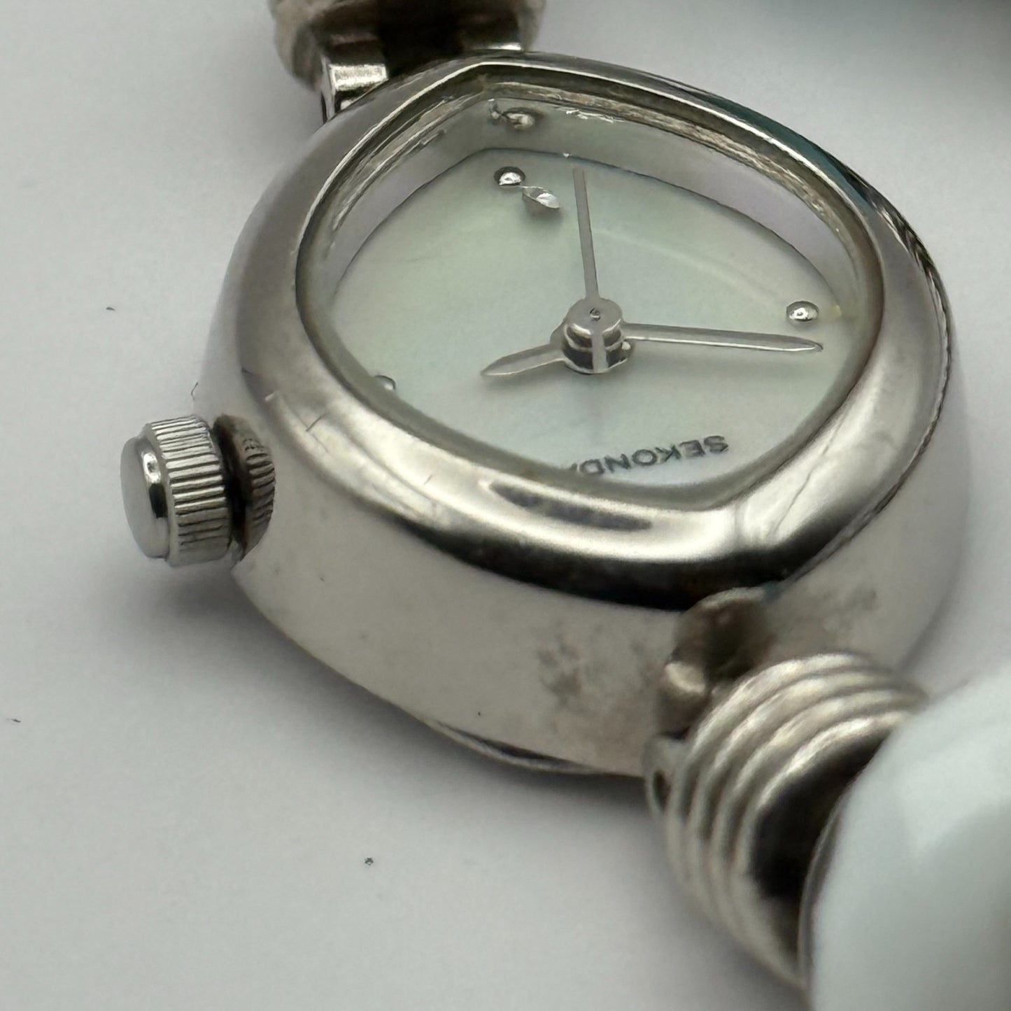 Sekonda Ladies Quartz Watch MOP Dial Beaded Design Bracelet Japan Working 20mm