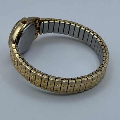 Focus Ladies Quartz Watch Gold Tone Expandable Band Steel Working 25mm