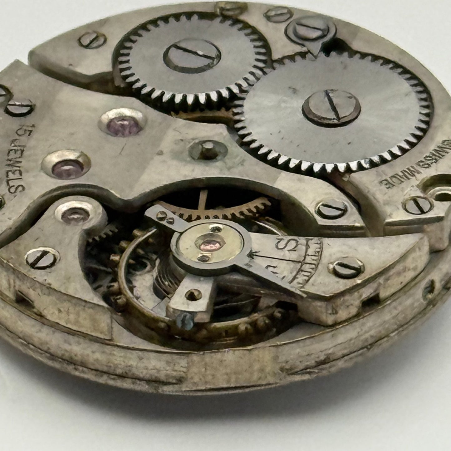 Lanco Trench 15 Jewels Watch Movement Manual Wind Vintage Parts Repair 24.3mm