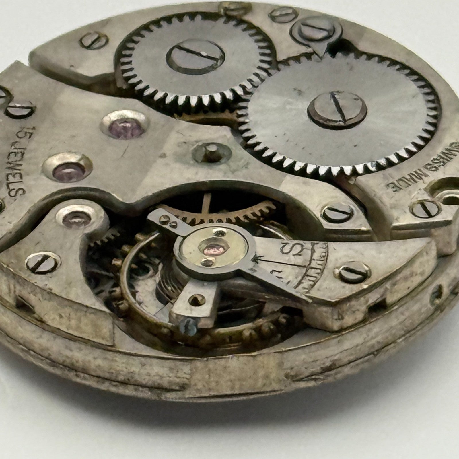 Lanco Trench 15 Jewels Watch Movement Manual Wind Vintage Parts Repair 24.3mm