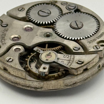 Lanco Trench 15 Jewels Watch Movement Manual Wind Vintage Parts Repair 24.3mm