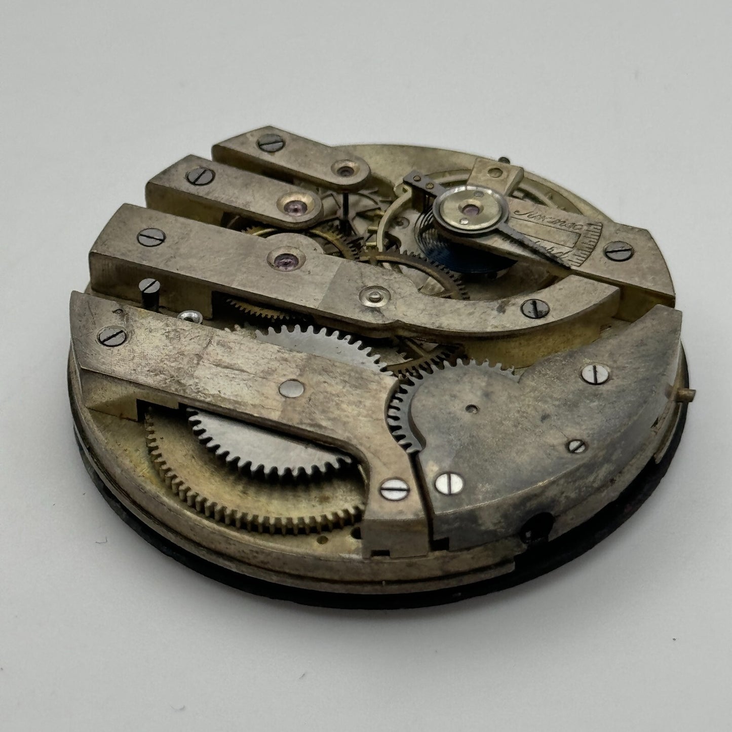 43.3mm Unidentified Open Face Swiss Balance Ok Pocket Watch Movement PARTS