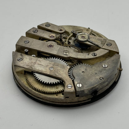 43.3mm Unidentified Open Face Swiss Balance Ok Pocket Watch Movement PARTS