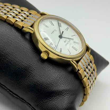 Jean Renet Carleton Watch Vintage Two Tone Bracelet Quartz Date Dial Swiss 33mm