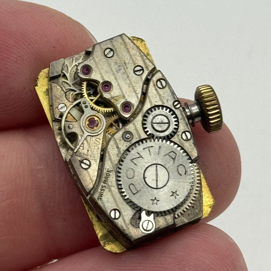 15.4mm Pontiac ETA 765 Tank Watch Movement Manual Wind Swiss Made PARTS SPARES