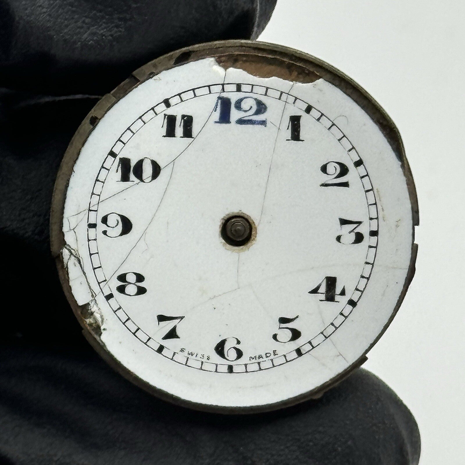 24.6mm Military Dial Watch Movement Old Style Swiss Parts Repair Restoration