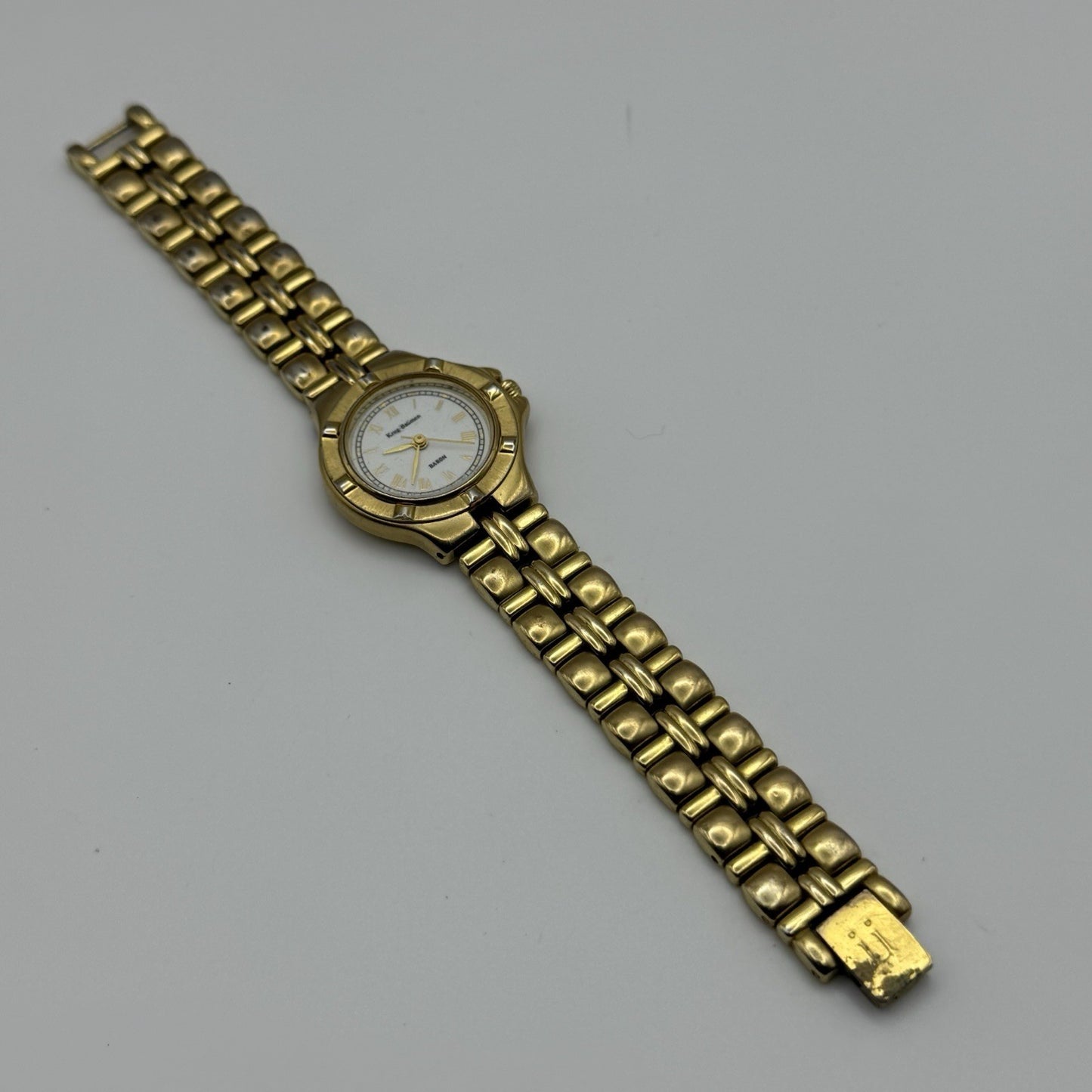 28mm Working Ladies Krug Baumen Baron 4959KL Gold Plated Quartz Watch 5.7 Inches