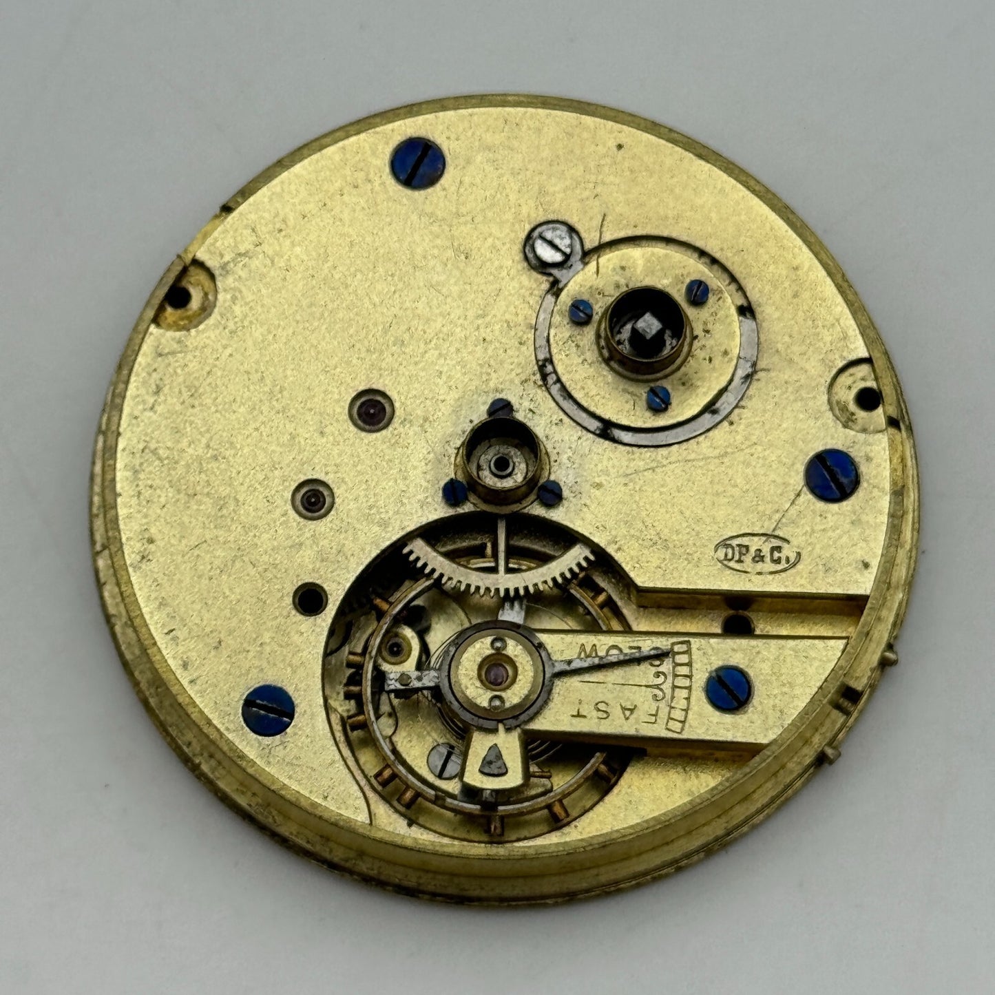 45.3mm Antique Dimier Freres & Cie D F & C Key Wound Pocket Watch Movement PARTS