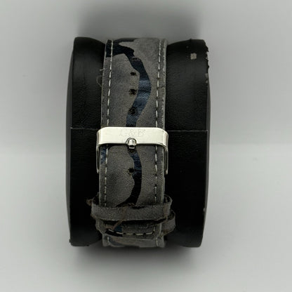 G&B Time Fashion Ladies Quartz Watch Crystal Accents Leather Strap Working 42mm