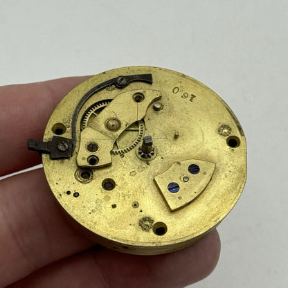 43.3mm Antique Henry Taylor London Quality Fusee Pocket Watch Movement - PARTS