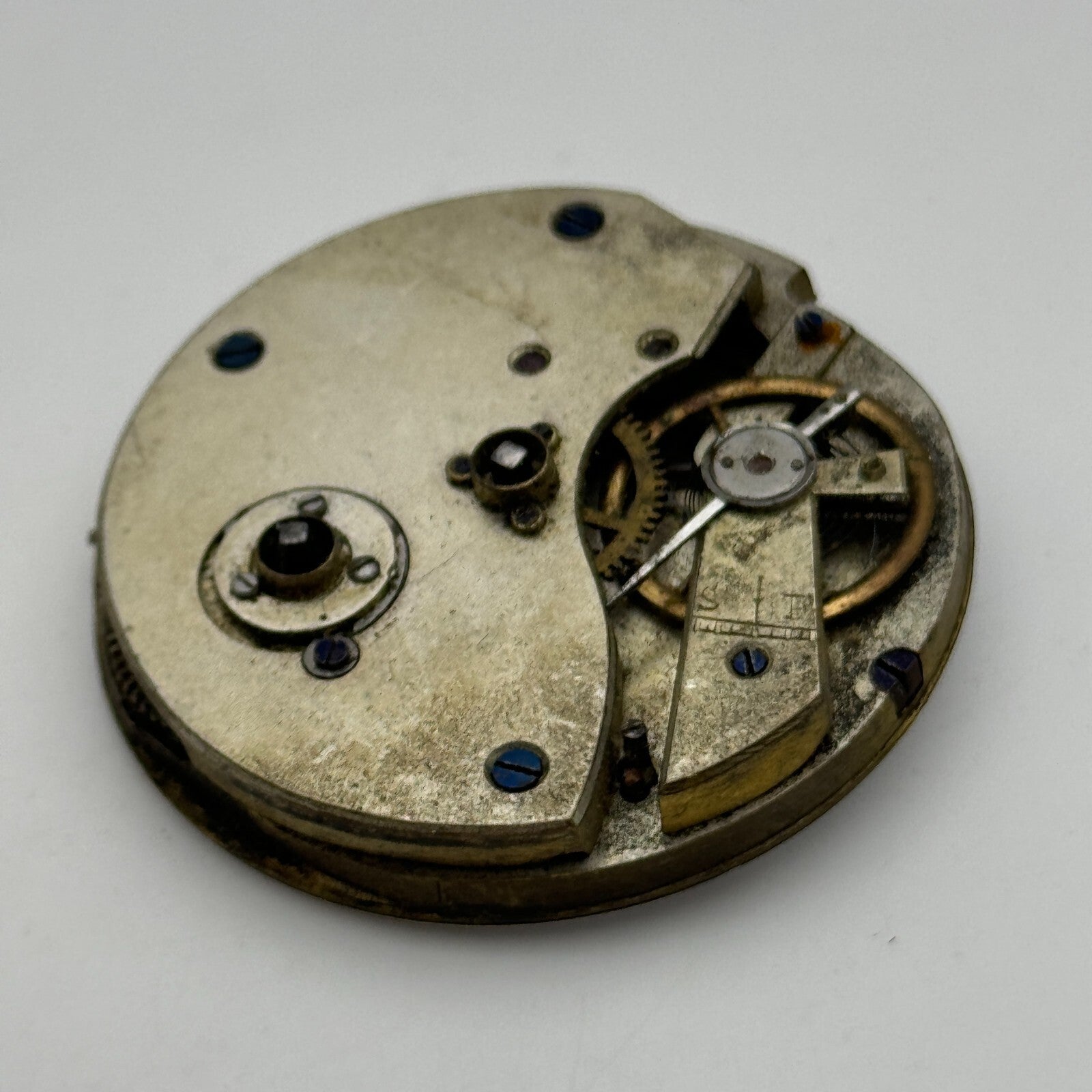 47.6mm Antique Key Wound Pocket Watch Movement Dial PARTS REPAIR SPARES