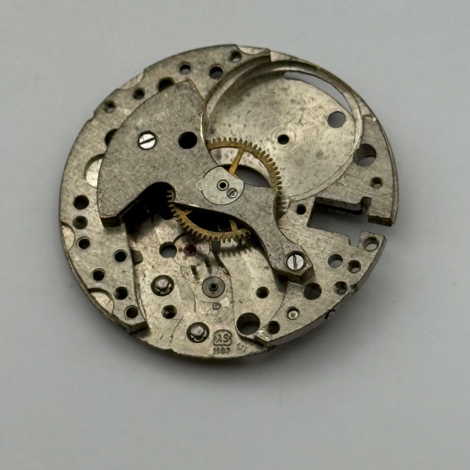 AS 1187 Watch Movement Manual Wind Vintage Swiss Incomplete Parts Repair 23.6mm