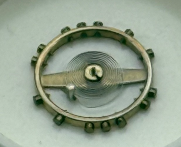 FEF 371 Balance Wheel Complete And Spring 6 3/4 - 8''' Watch Movement Parts 