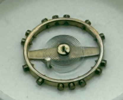FEF 371 Balance Wheel Complete And Spring 6 3/4 - 8''' Watch Movement Parts 