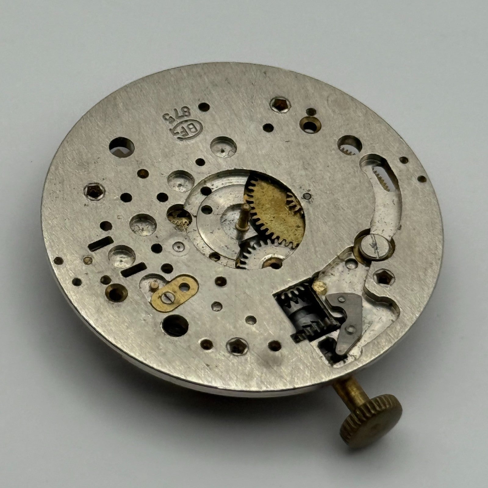 BFG 875 Watch Movement 1 Jewel Manual Wind Swiss Vintage Parts Repair 31.1mm