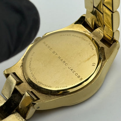 39mm Working Ladies Marc By Marc Jacobs White Date Dial Quartz Watch 5.25 Inches