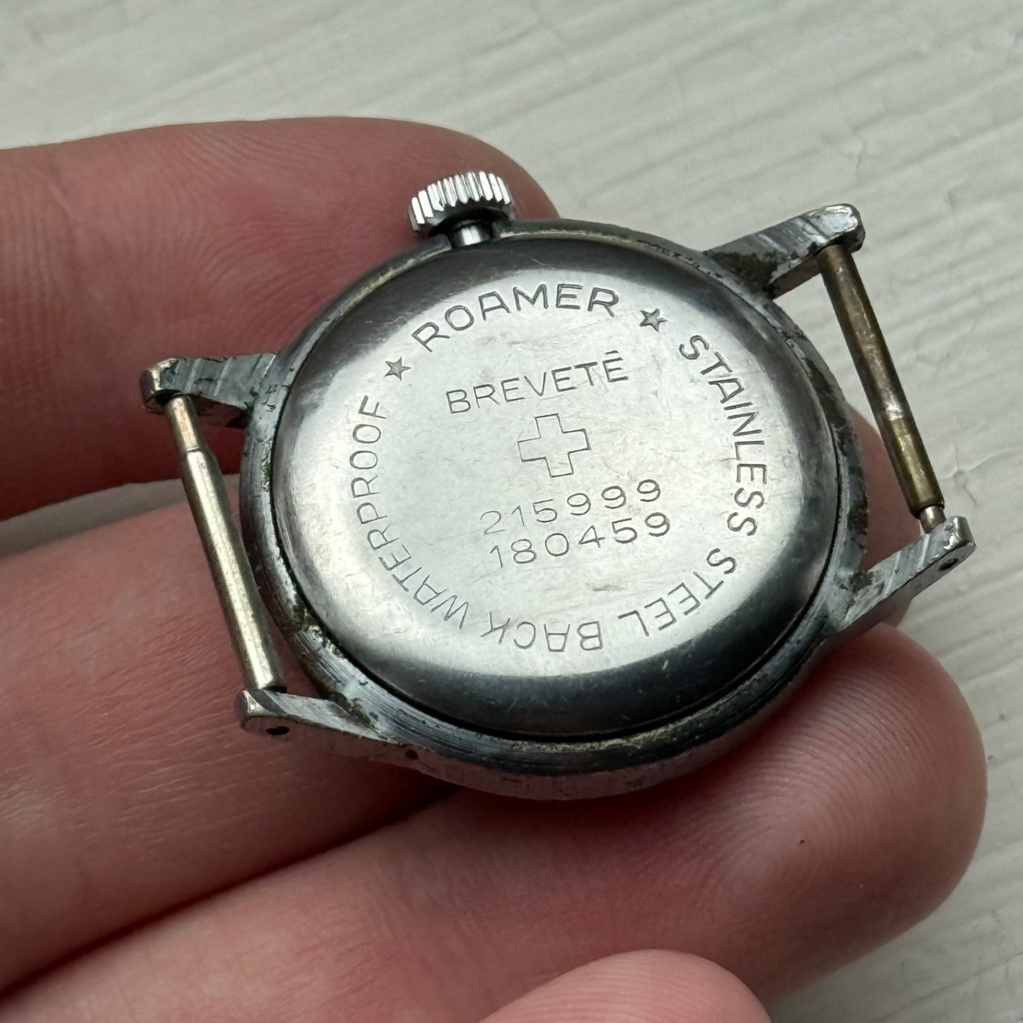 Vintage Roamer Shockproof Watch Brevete 215999 180459 Sub Secs Watch To Restore