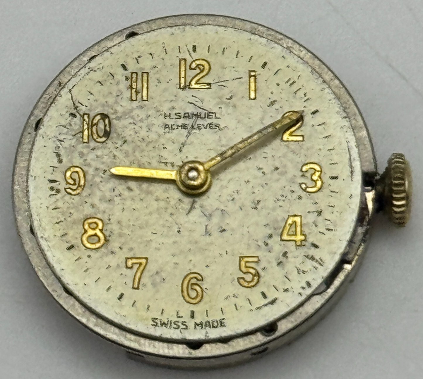 19.7mm H Samuel Acme Lever Cal 357 Manual Wind Swiss Watch Movement PARTS REPAIR