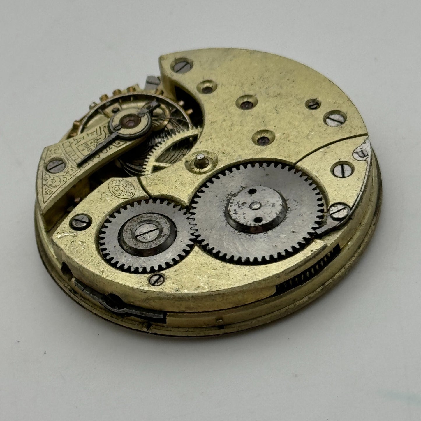 43.1mm Antique Open Face Cyrus GT Pocket Watch Movement PARTS REPAIR