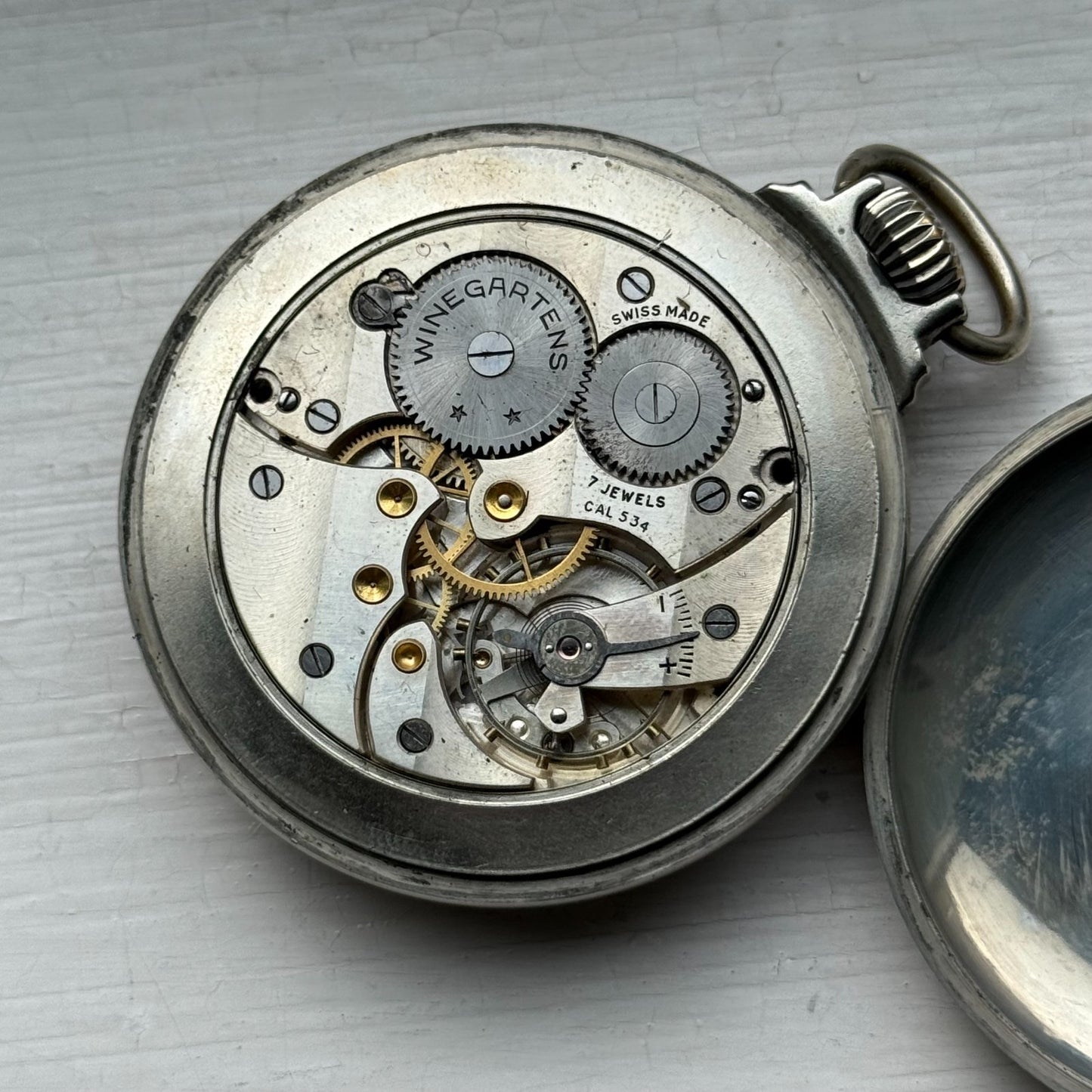 Winegartens Railway Regulator Cortebert Cal 534 Screw Case Pocket Watch Running