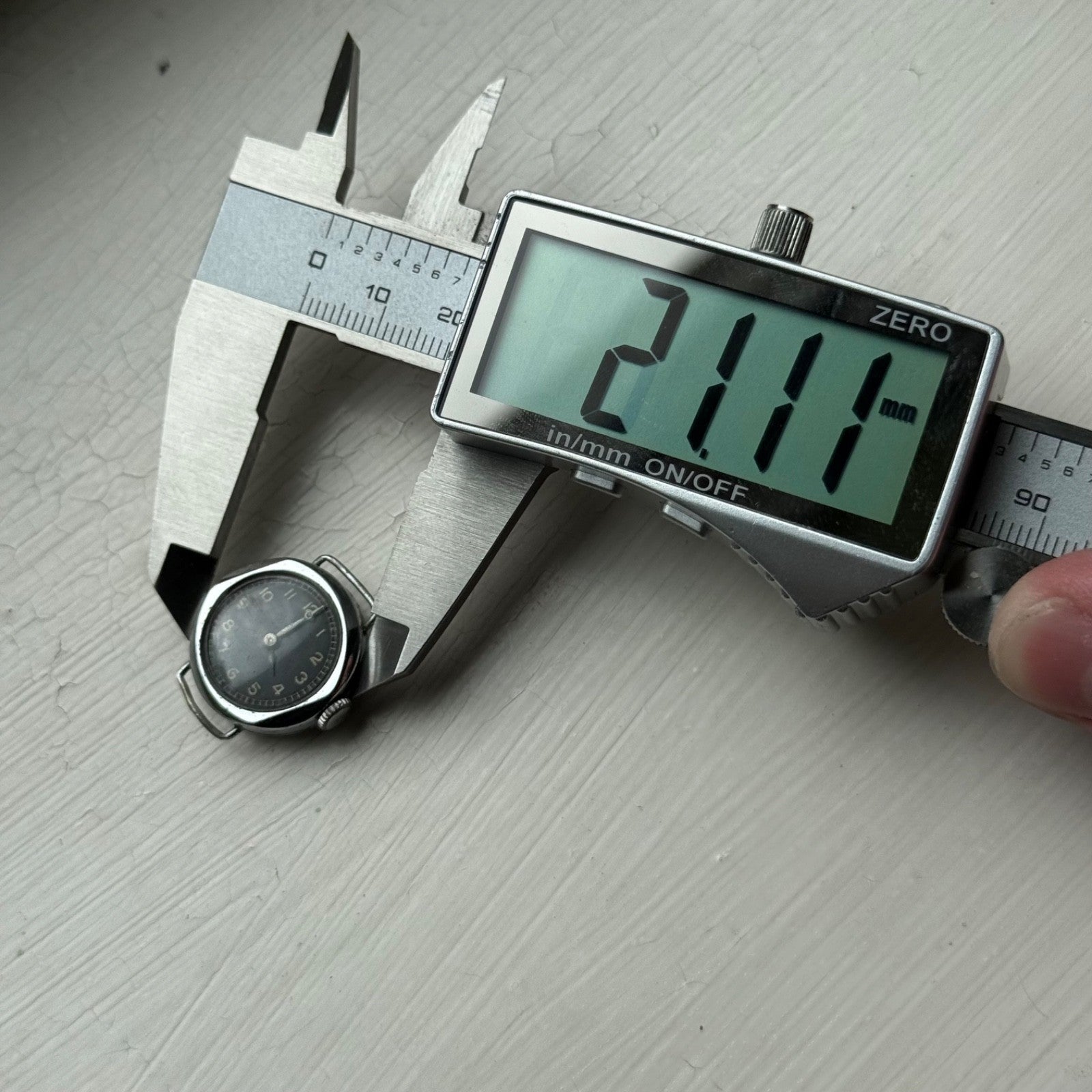 21mm Vintage Engraved D M Lewis Black Dial Manual Wind Watch PARTS / REPAIR