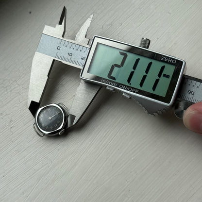 21mm Vintage Engraved D M Lewis Black Dial Manual Wind Watch PARTS / REPAIR