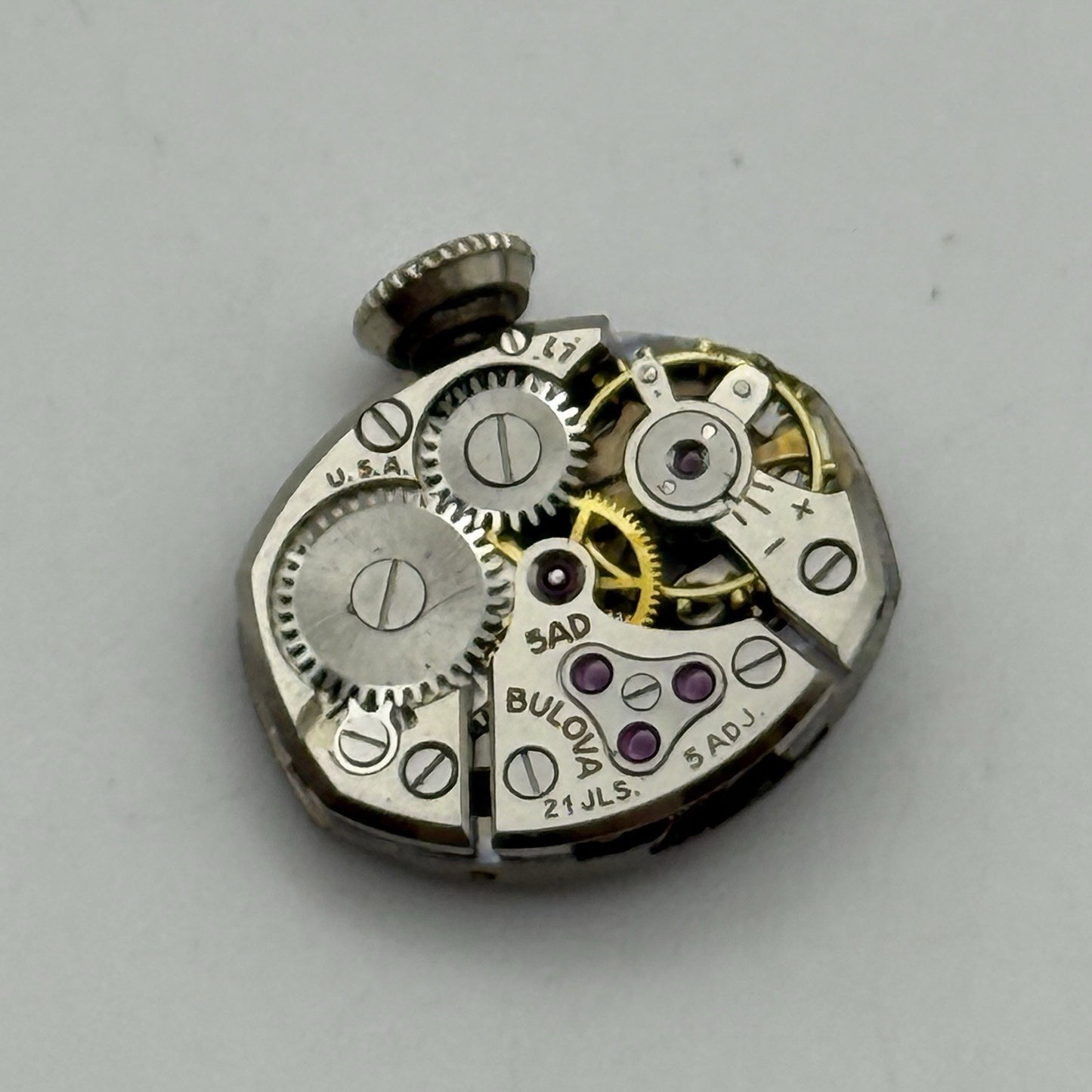 13.2mn Vintage Ladies Bulova 5AD Manual Wind Swiss Watch Movement PARTS REPAIR