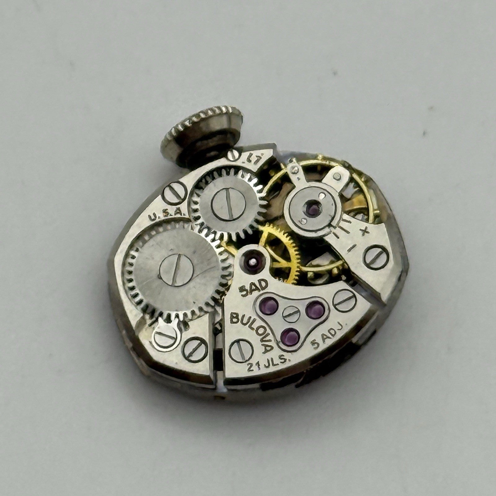 13.2mn Vintage Ladies Bulova 5AD Manual Wind Swiss Watch Movement PARTS REPAIR