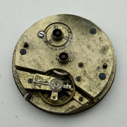 45mm Manual Wind Antique Key Wound J B Yabsley Pocket Watch Movement FOR PARTS