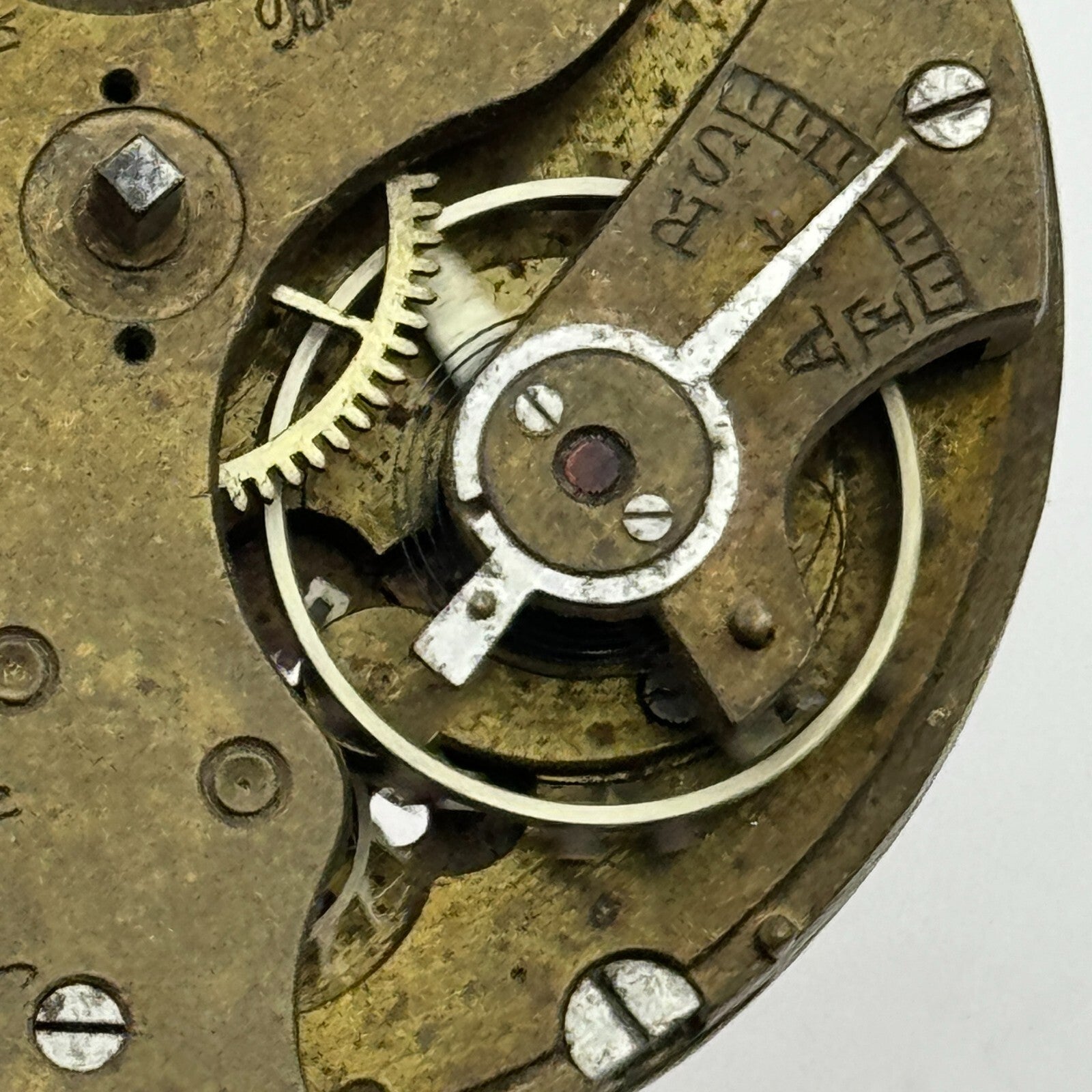 42.2mm Antique H Samuel Manchester Patent Balance Pocket Watch Movement PARTS