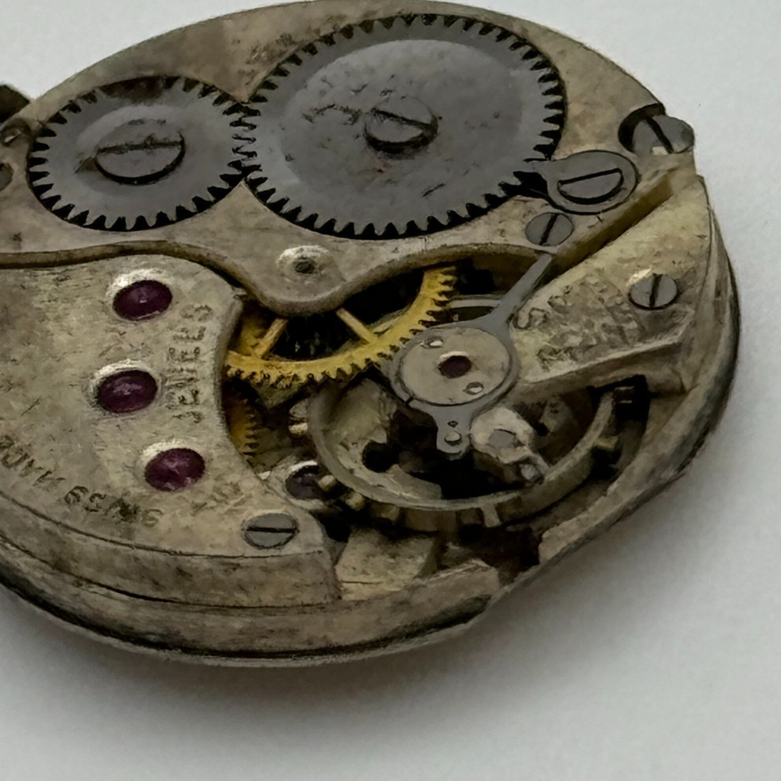 19.7mm Balance Intact 15 Jewels Manual Wind Watch Movement Swiss Vintage PARTS