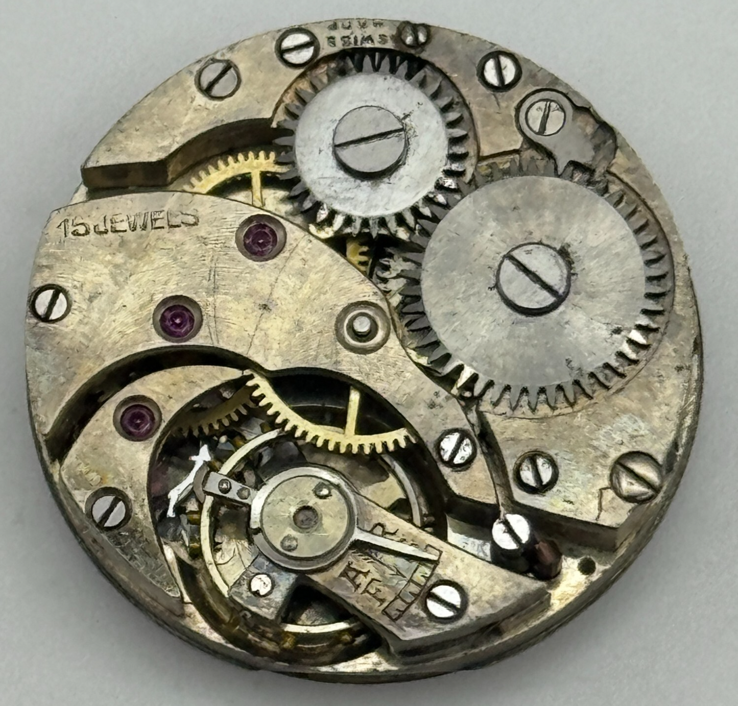 23.7mm 15 Jewels Swiss Porcelain Dial Trench Watch Movement Manual Wind PARTS