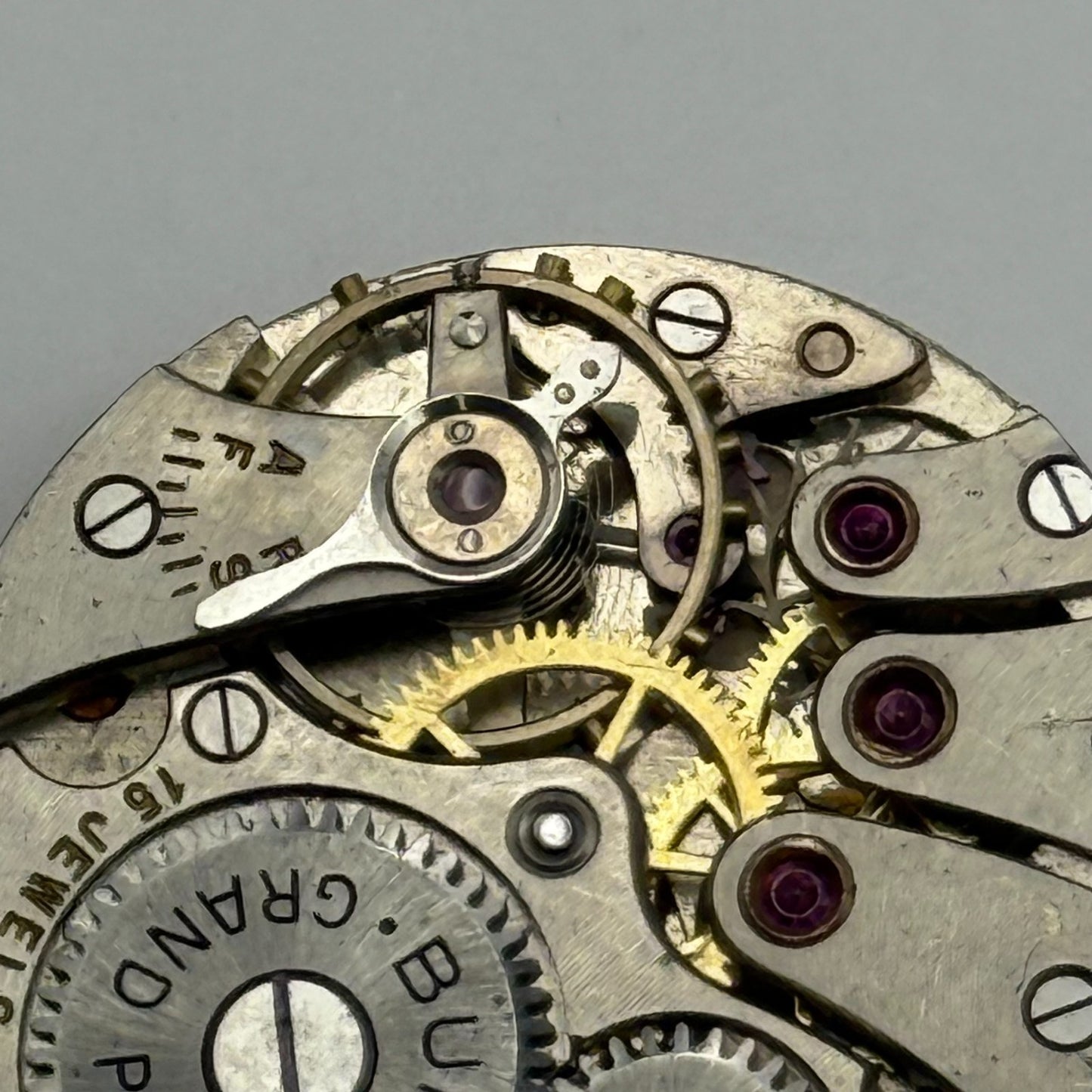 Buren 410 Grand Prix Watch Movement Manual Wind Vintage Parts Repair 23.6mm