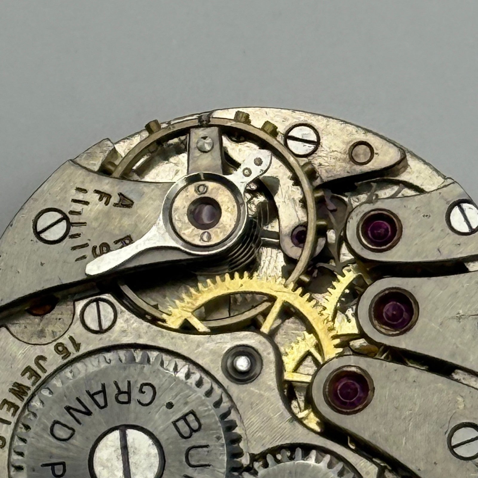 Buren 410 Grand Prix Watch Movement Manual Wind Vintage Parts Repair 23.6mm
