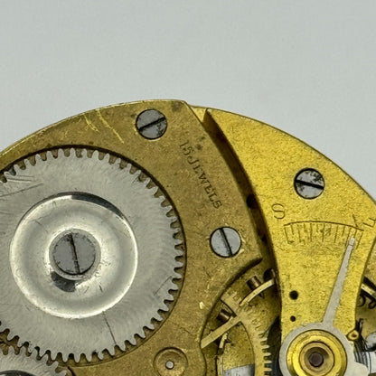 43.1mm Vintage Keystone USA 15 Jewels Swiss Hunter Pocket Watch Movement PARTS