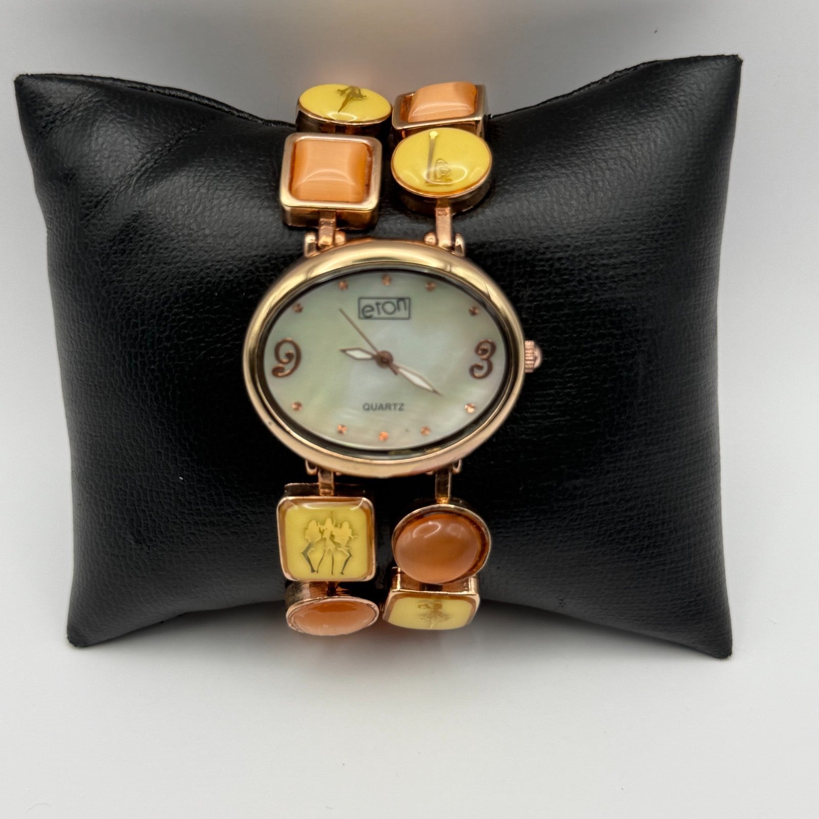 Eton Ladies Quartz Watch Mother of Pearl Rose Gold Tone Bracelet Working 31mm