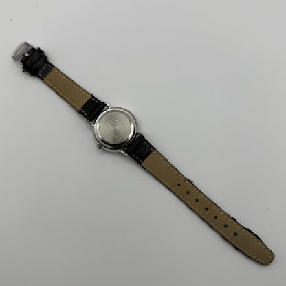 Lowrys Arm Ladies Quartz Watch White Dial Black Strap Japan Working 28mm