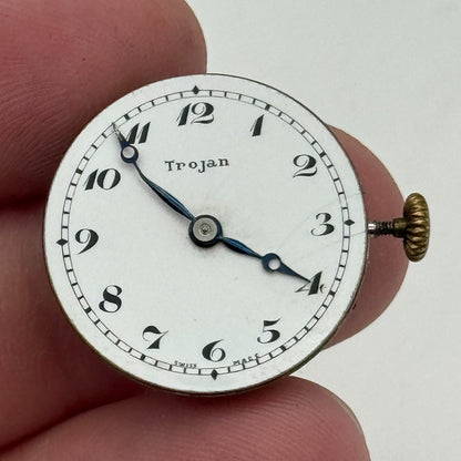 22mm Trojan 9 3/4 Swiss 15 Jewels Trench Watch Movement Manual Wind PARTS SPARES