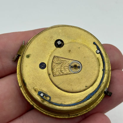42.9mm Antique Reversing Pinion English Pocket Watch Movement PARTS SPARES