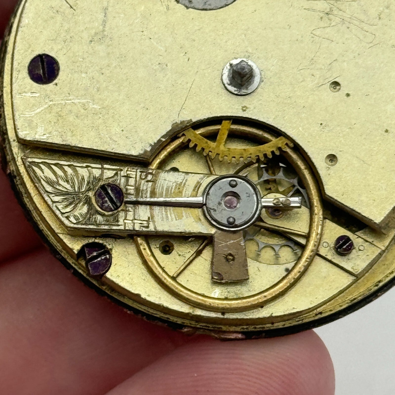 44mm Antique Paris Exhibition 1867 Key Wound Pocket Watch Movement PARTS REPAIR