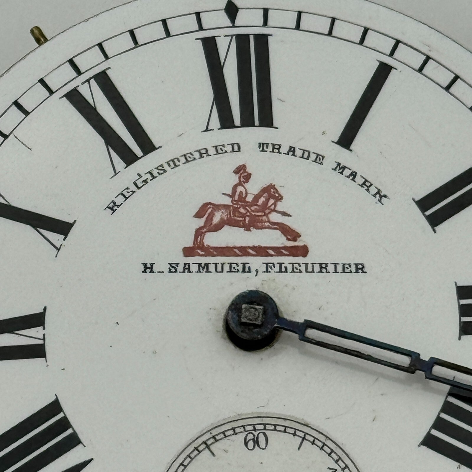 45.7mm Antique H Samuel Fleurier Key Wound Pocket Watch Movement PARTS REPAIR