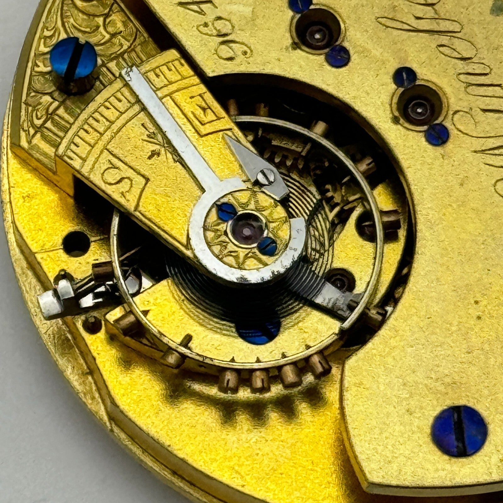 47.3mm Antique E Wineberg Walsall Pocket Watch Movement PARTS REPAIR SPARES