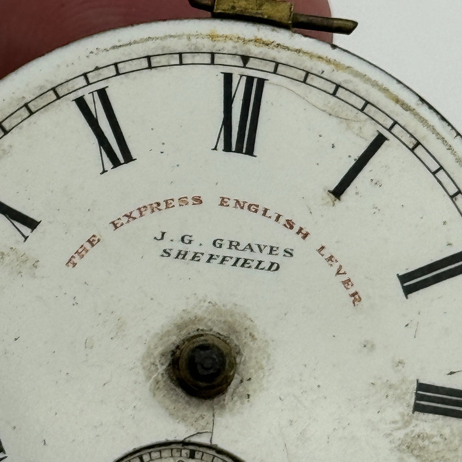 44.7mm Antique J G Graves English Express Lever Pocket Watch Movement PARTS