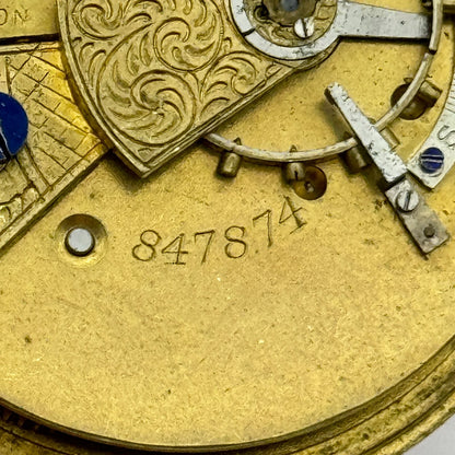 44.6mm Antique John Wilson Ossett Key Wound Pocket Watch Movement PARTS REPAIR