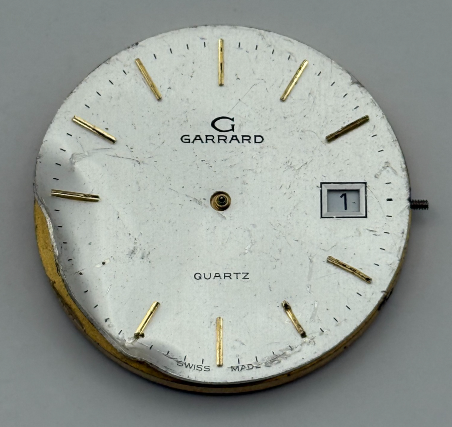 ETA 555.115 Quartz Watch Movement Garrard Date Vintage Swiss Parts Repair 31.5mm