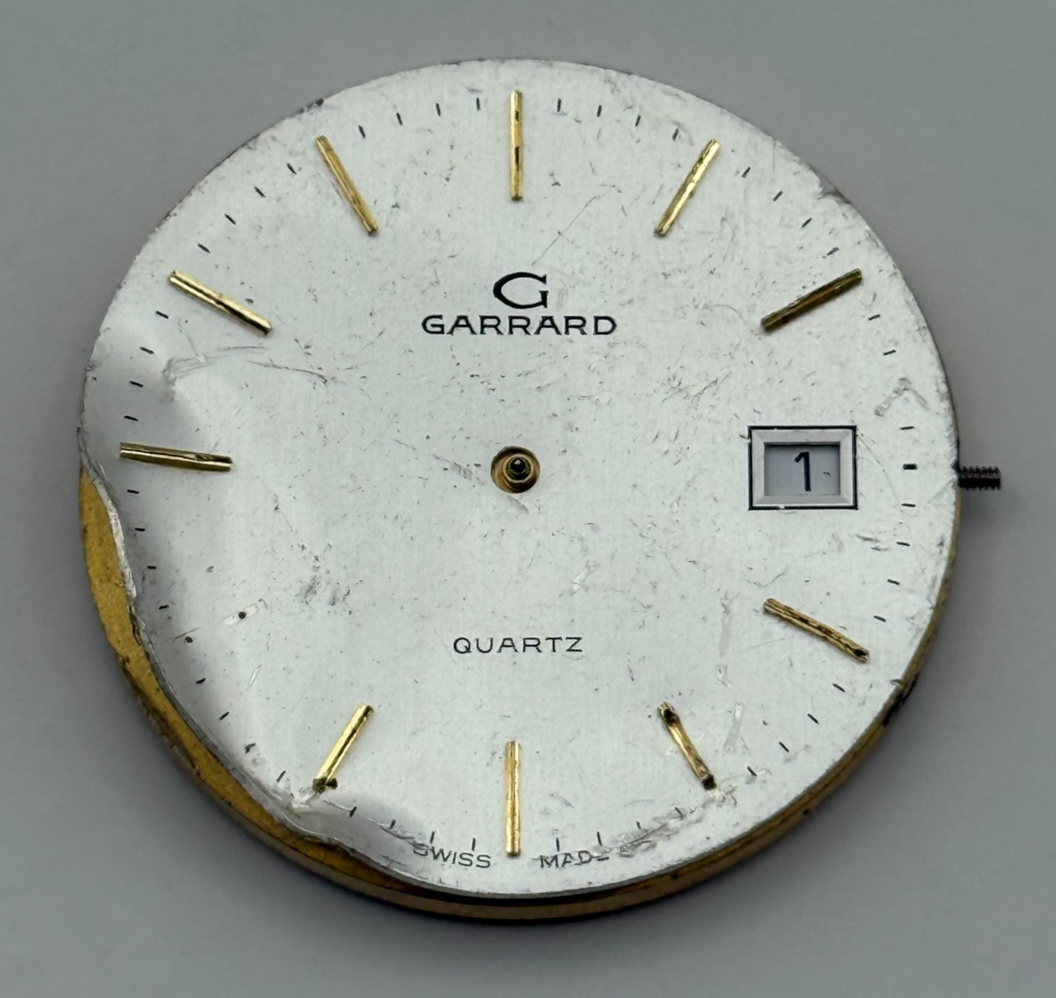 ETA 555.115 Quartz Watch Movement Garrard Date Vintage Swiss Parts Repair 31.5mm