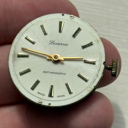 34mm Men's Vintage Lucerne Antimagnetic Swiss Manual Wind Watch PARTS REPAIR