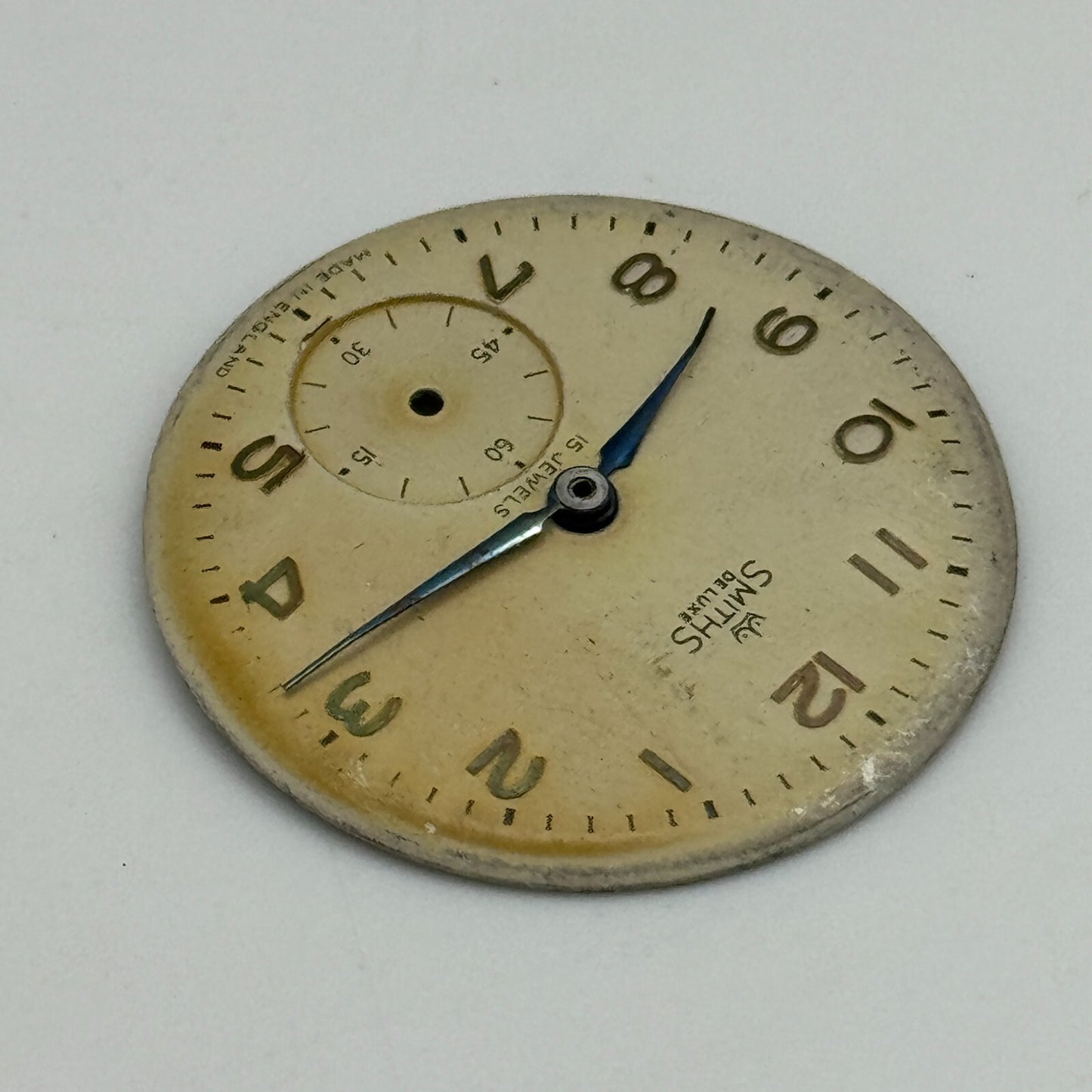 28.6mm Men's Smiths De Luxe Sub Seconds Dial Hands Manual Wind Made in England